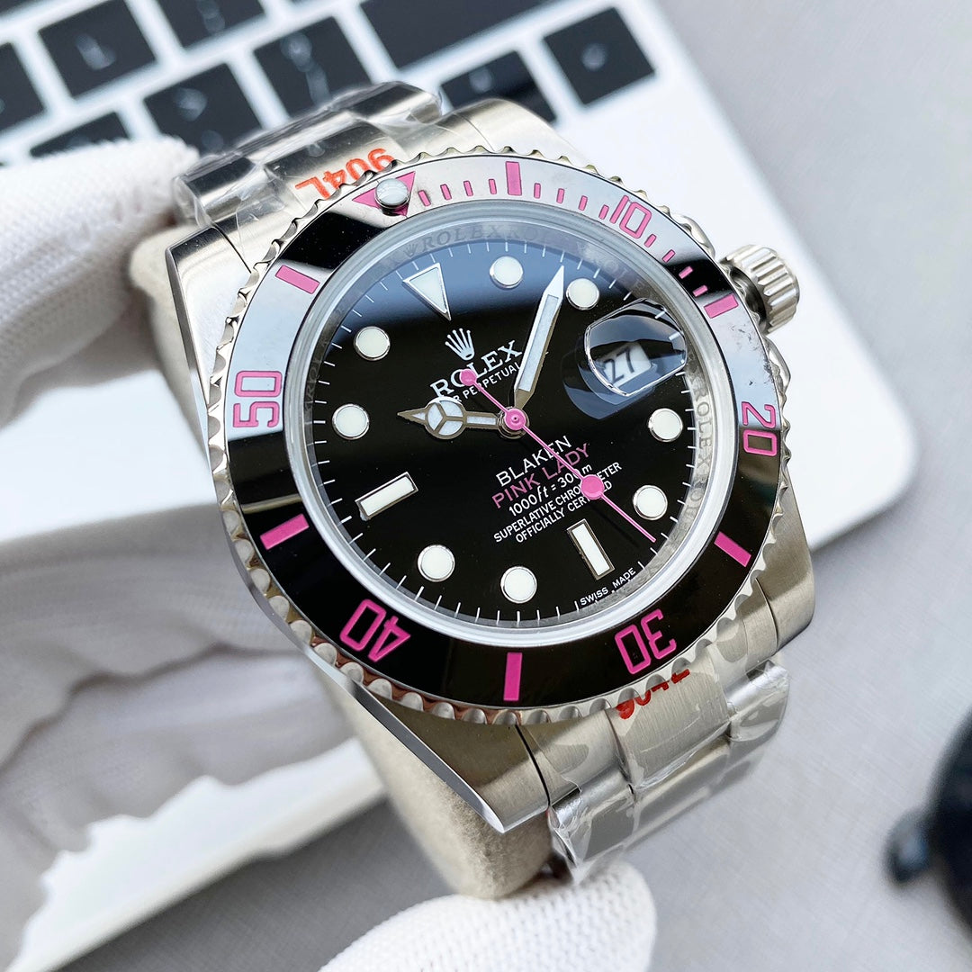 SUBMARINER DATE 40MM CUSTOM PURPLE BEZEL BLACK DIAL
