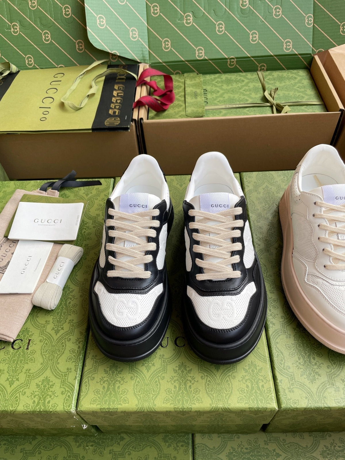 GG 26 Sneaker Black White Canvas Calfskin 632888
