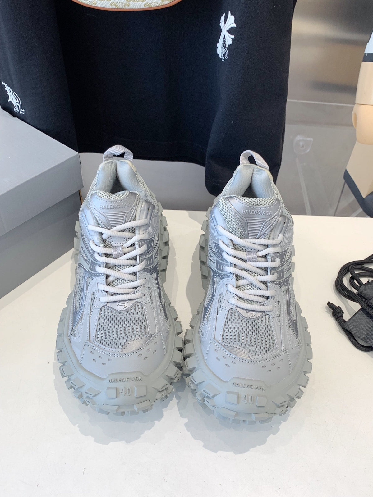 CHUNKY SNEAKERS IN BOMBAY GRAY POLYURETHANE, POLYESTER AND NYLON