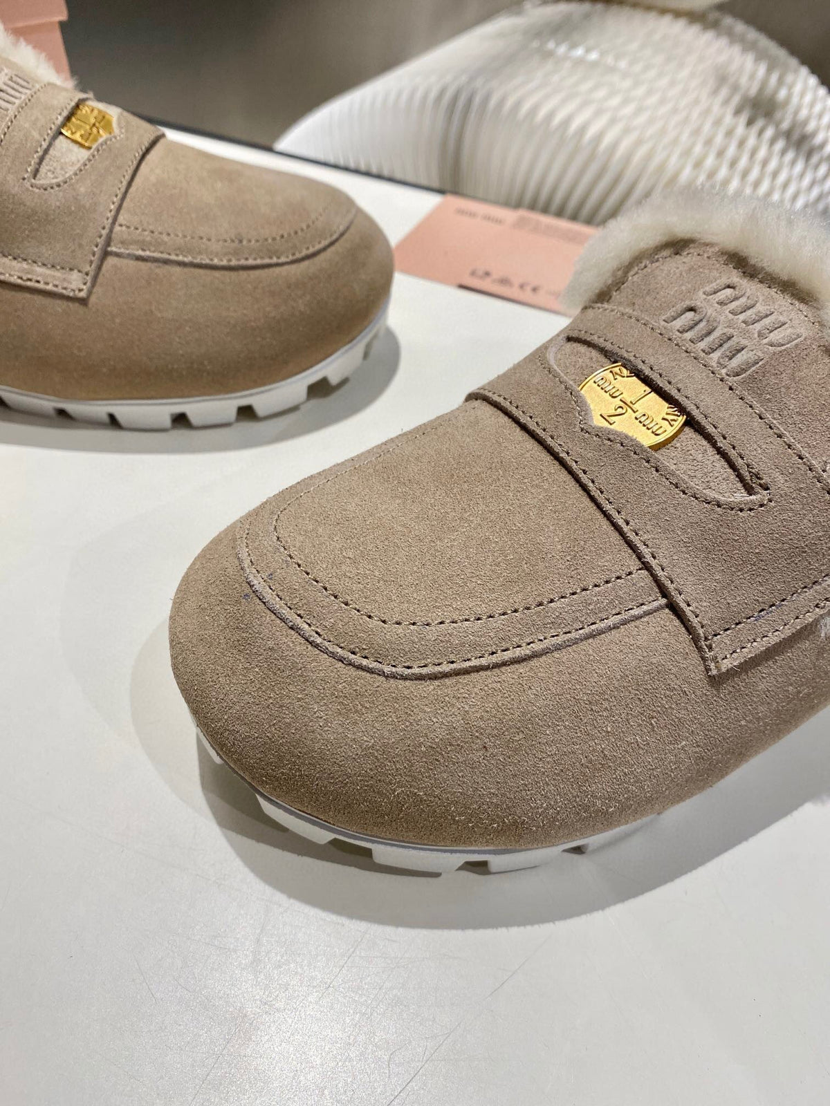 MULES SLIPPERS SHEEPWOOL SUEDE GREY