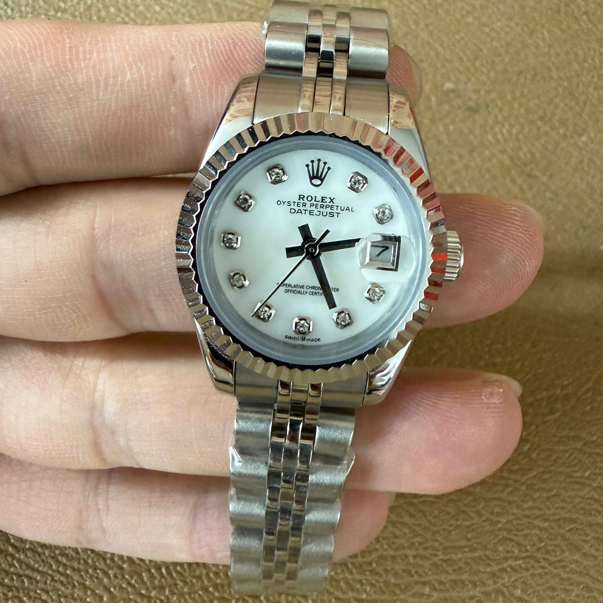 Rolex Pre-owned Lady-Datejust 28mm White Diamond Dial