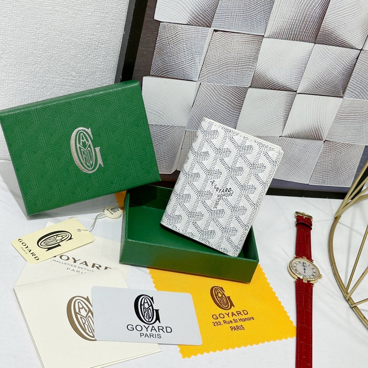 Goyard 2026 Saint-Marc Card Holder 10.7cm Cowhide Canvas 138404