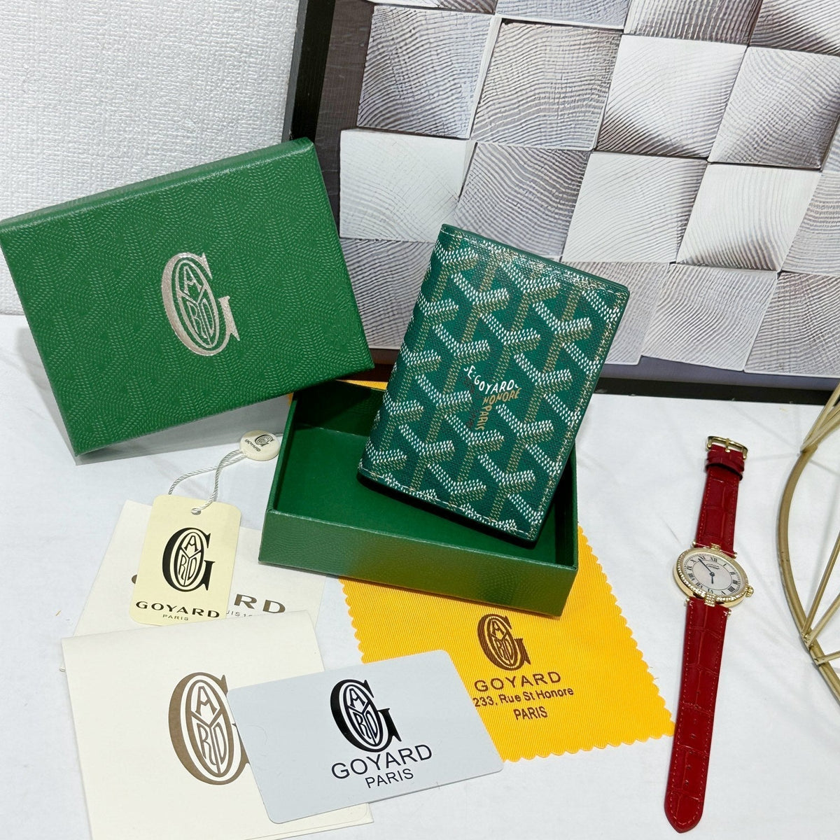 Goyard 2026 Saint-Marc Card Holder 10.7cm Cowhide Canvas 138404