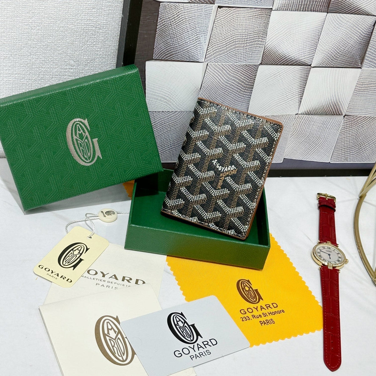 Goyard 2026 Saint-Marc Card Holder 10.7cm Cowhide Canvas 138404