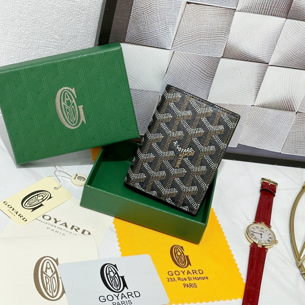 Goyard 2026 Saint-Marc Card Holder 10.7cm Cowhide Canvas 138404