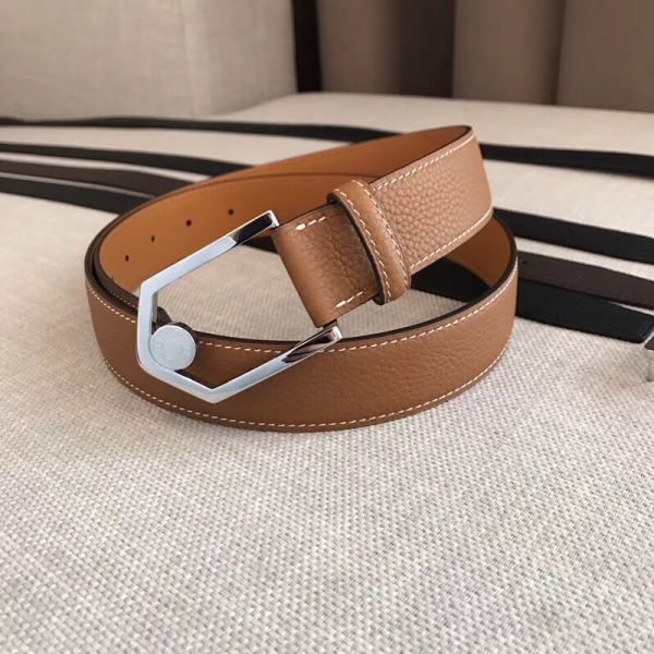 HERM Brown Licol 40 MM Reversible Leather Belt