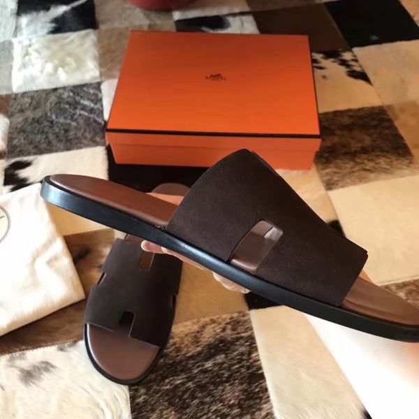 HERM Izmir Sandals In Chocolate Suede Leather