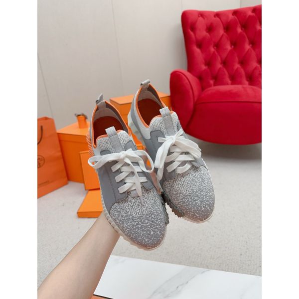 HERM Men's Depart Sneakers in Grey Gradient Knit
