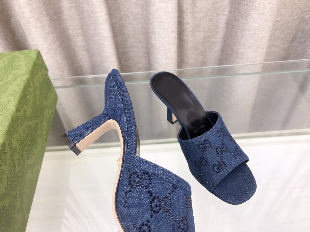 GG HIGH-HEELED SANDALS WITH DOUBLE G EMBELLISHMENTS