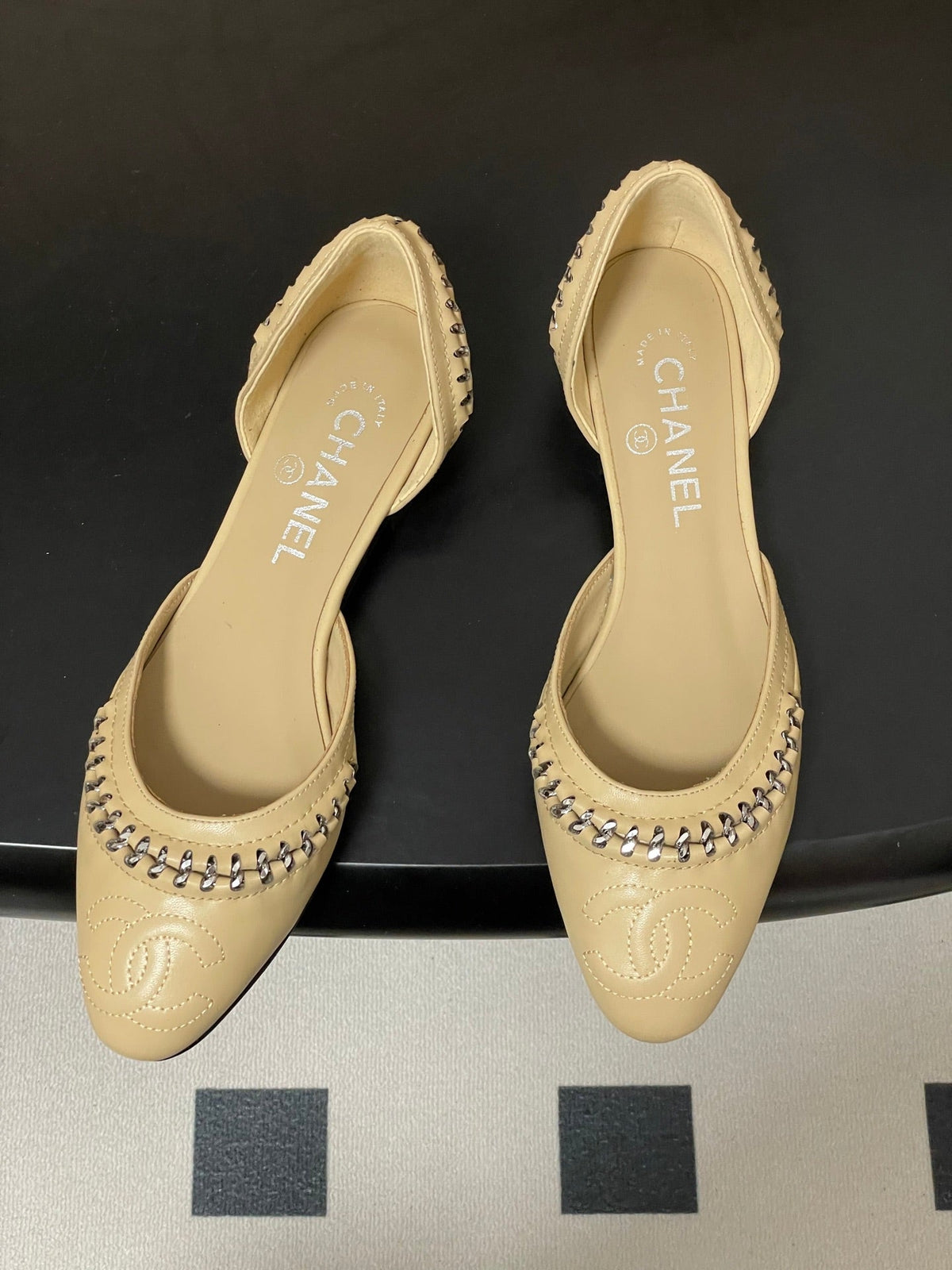 CC 2026 Embroidered Ballet Flat Mary Jane Sheepskin