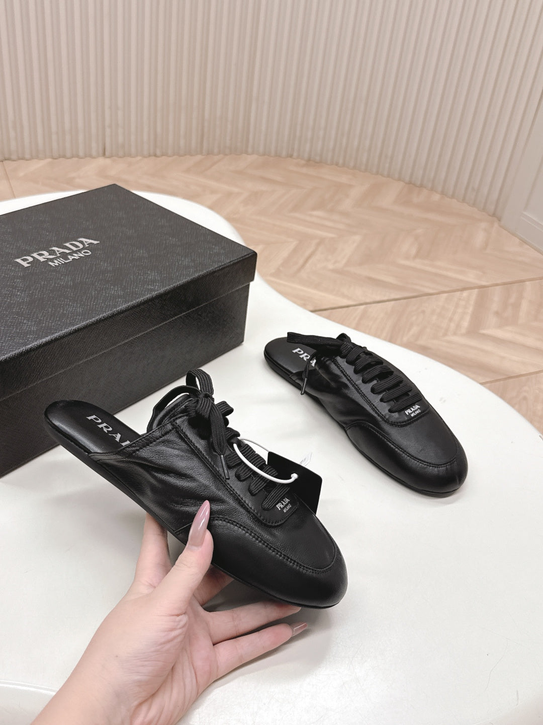 PRA 26S Mule Sneaker Black Sheepskin 600618