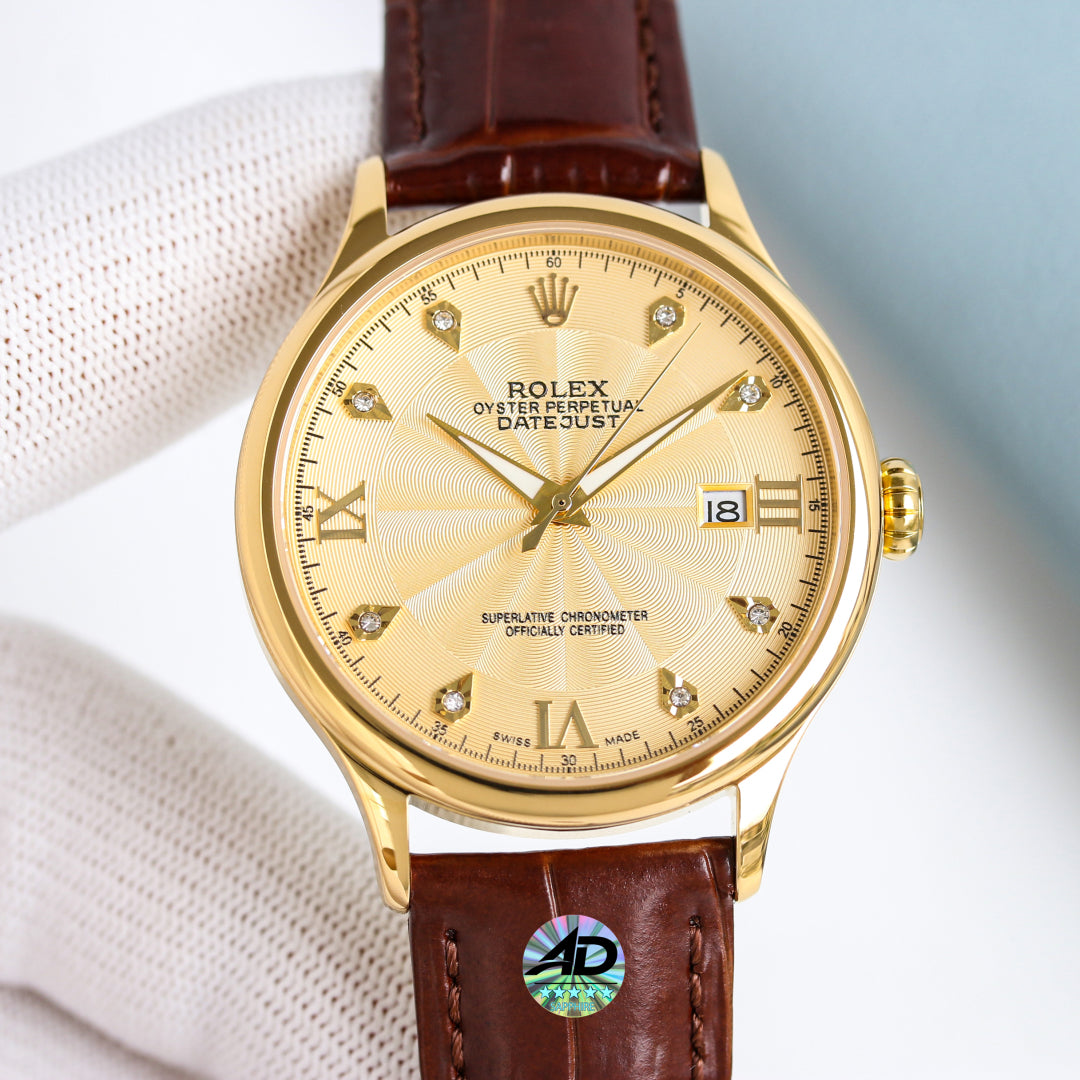 Rolex Datejust 40mm Gold Leather