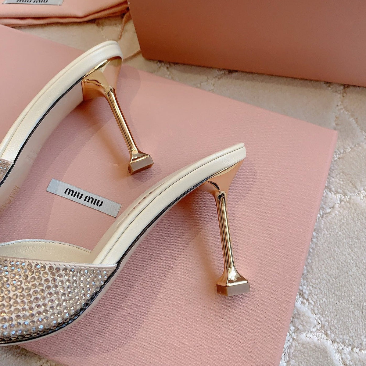 Champagne High - Heels Diamond Sheepskin