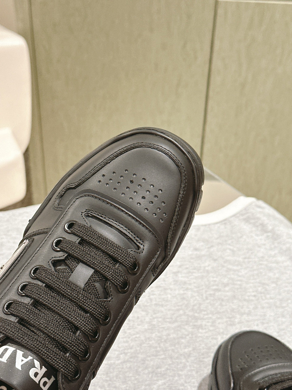 PRA FLATFORM SNEAKERS BLACK CALFSKIN