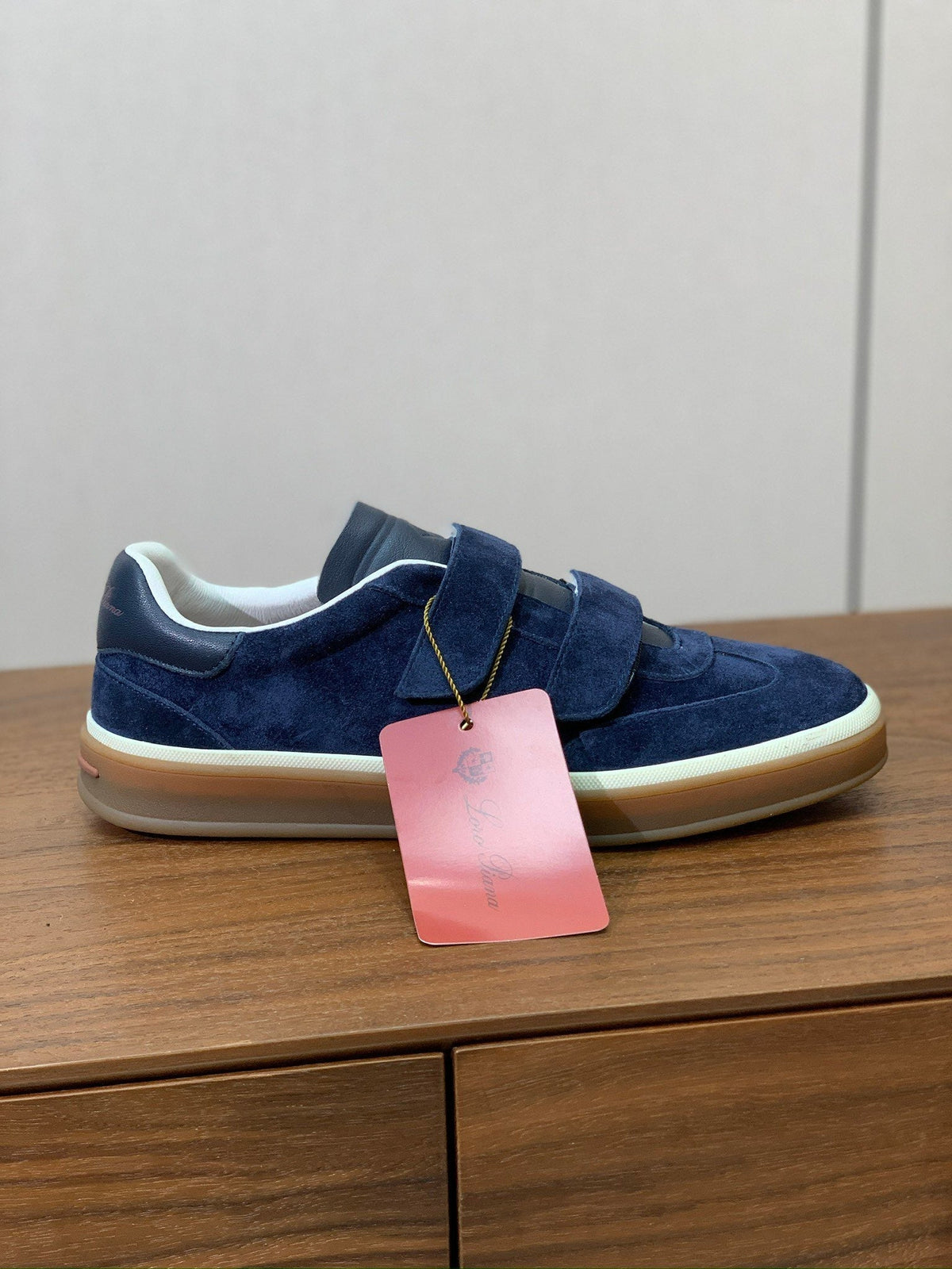 LP 26SS Velcro-strap Sneaker Blue Suede Leather 606506
