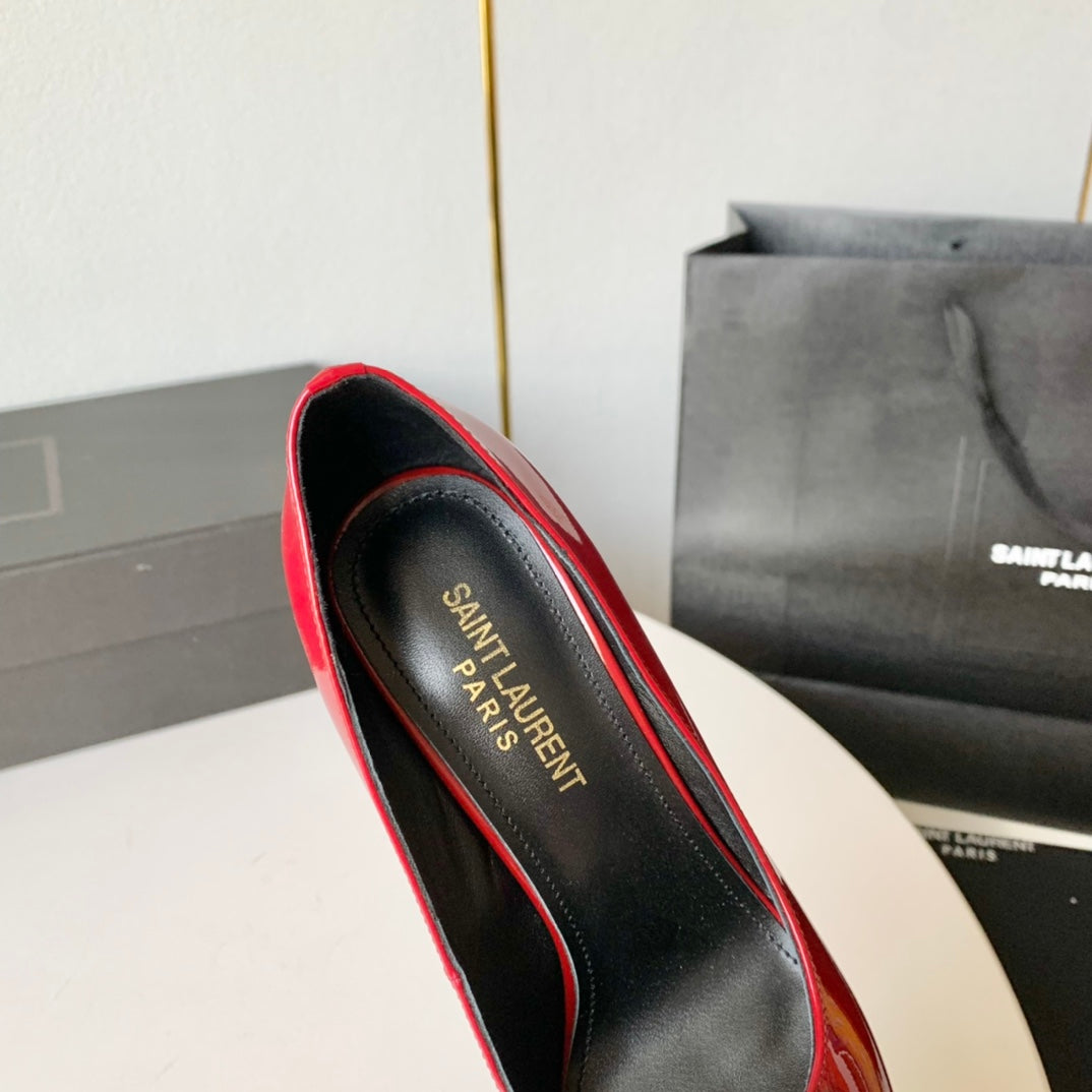 SL TRIANGLE BASIC HIGH HEELS RED CALFSKIN