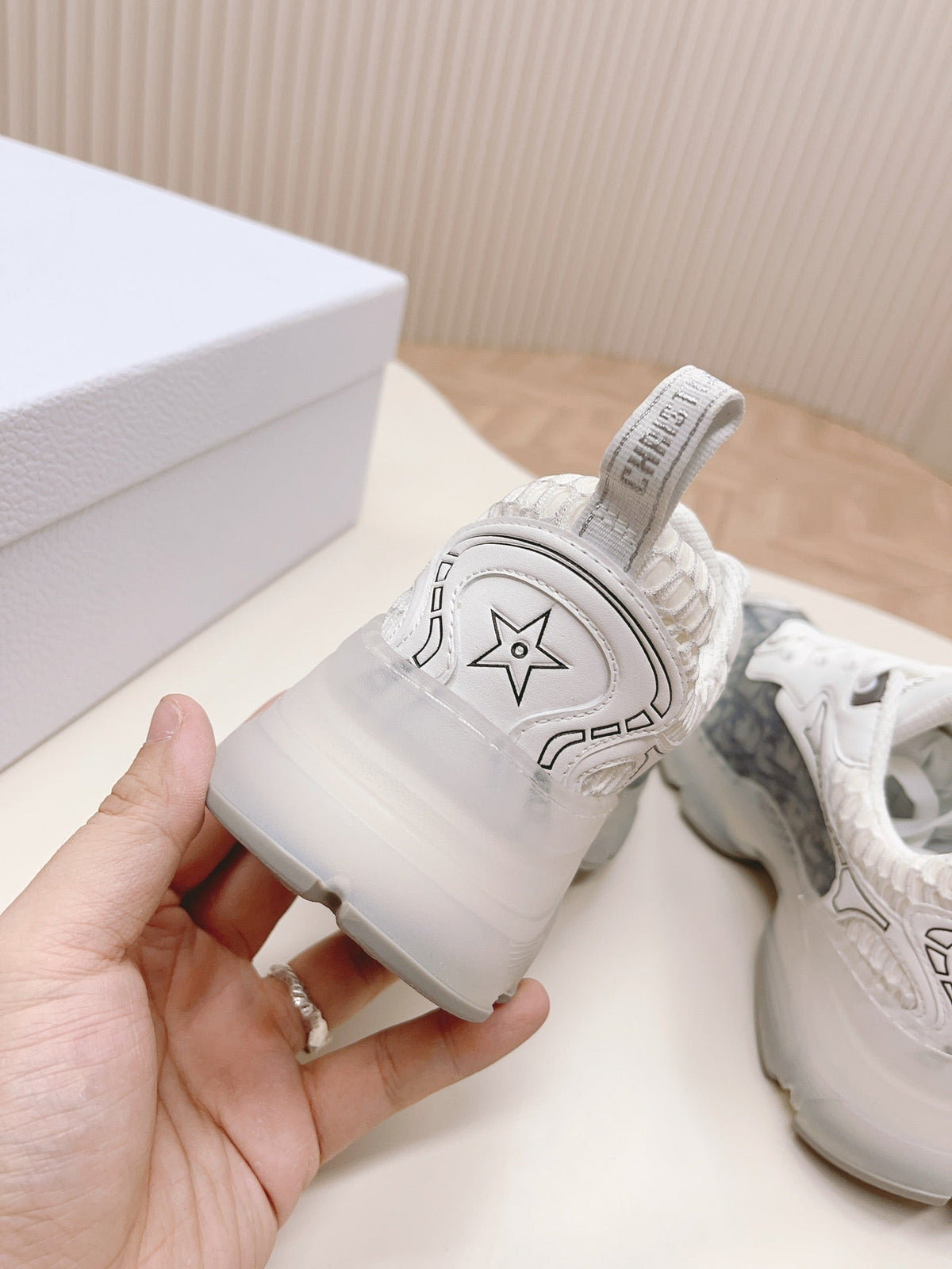 CD 26s Chrono Sneakers White Blue Canvas Rubber Mesh 643750