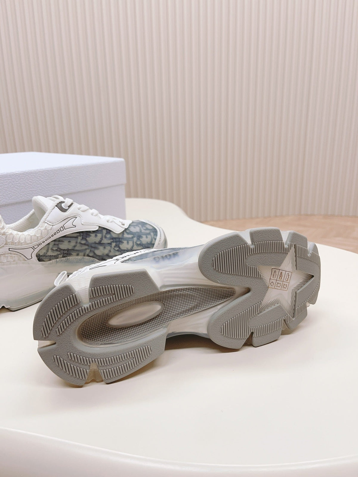 CD 26s Chrono Sneakers White Blue Canvas Rubber Mesh 643750