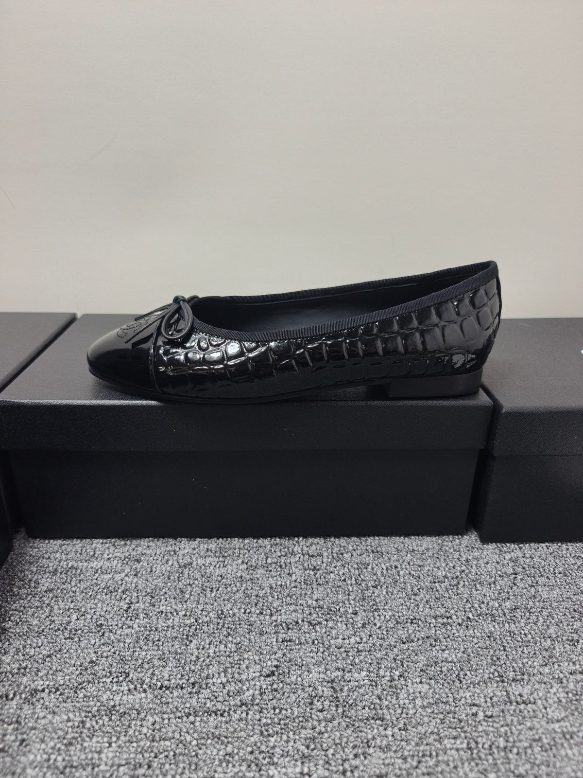 Chanel 2026 Crocodile Embossed Ballet Flat Glossy Calfskin 855991