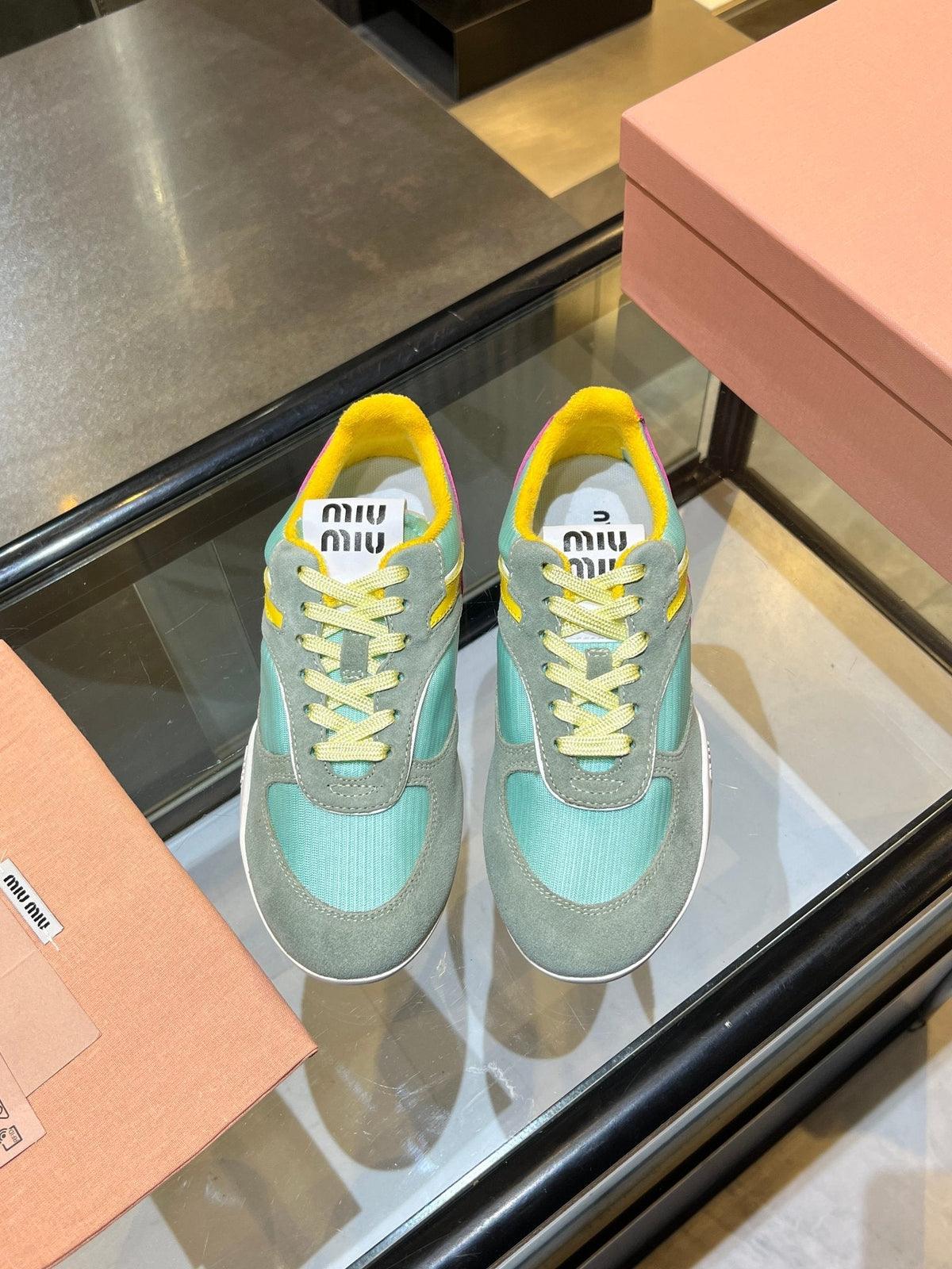 MIU x NB 26ss Sneaker Gray Light Blue Fabric Suede 625657