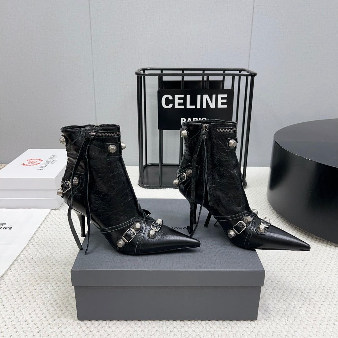 CAGOLE HIGH BOOTS IN BLACK LAMBSKIN