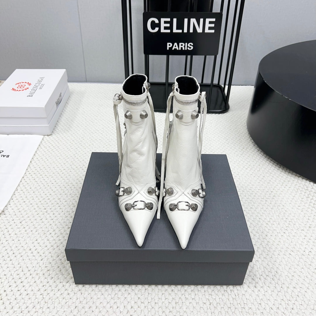 CAGOLE HIGH BOOTS IN WHITE LAMBSKIN