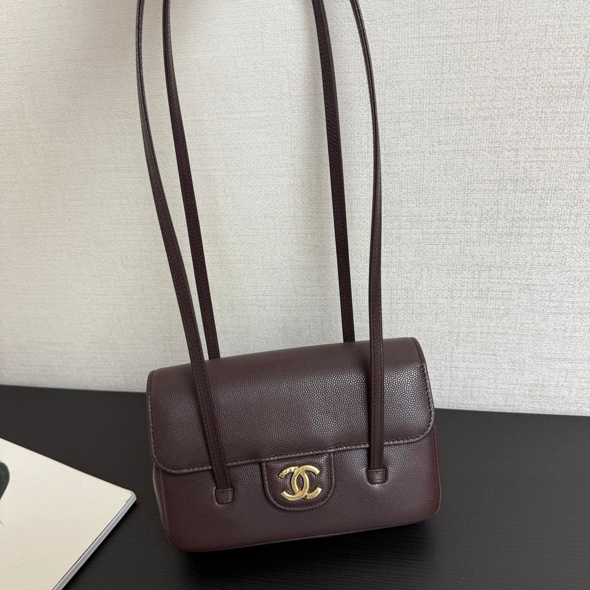 Chanel 2026 Preppy Coco Bag Brown Chocolate Caviar Leather Gold Hardware