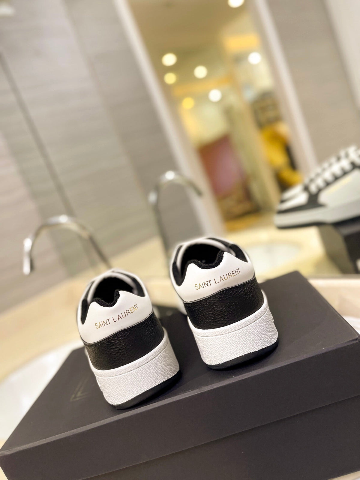 SL SL/61 SNEAKERS WHITE-BLACK CALFSKIN