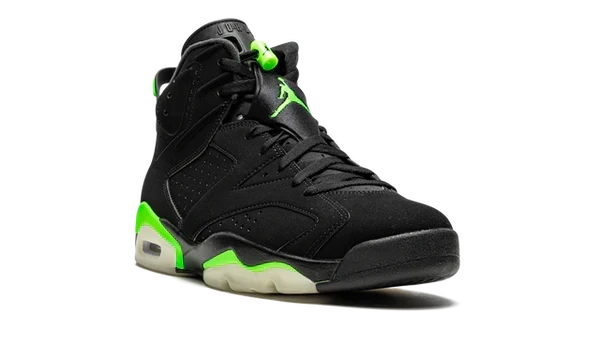Nike Air Jordan 6 Retro Black Neon Green Velvet Leather
