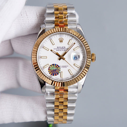 DATEJUST 41MM TWO-TONE WHITE DIAL JUBILEE BRACELET