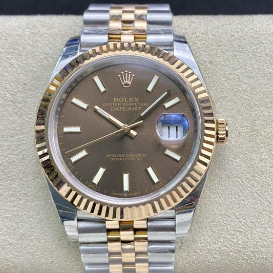DATEJUST 41 TWO-TONE YELLOW GOLD CHOCOLATE DIAL
