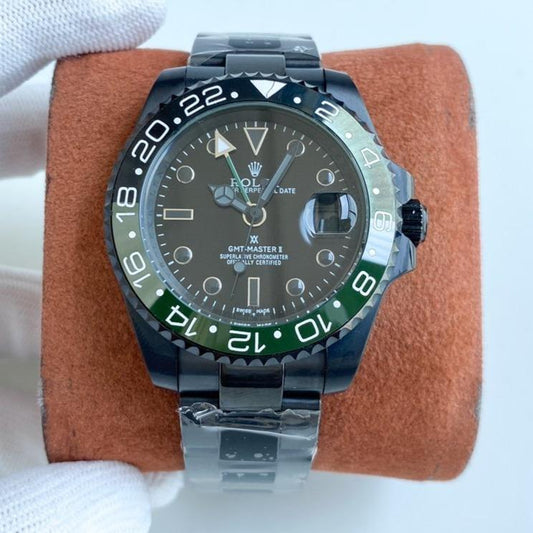 GMT-MASTER II CUSTOM BLACK CASE GREEN BLACK BEZEL