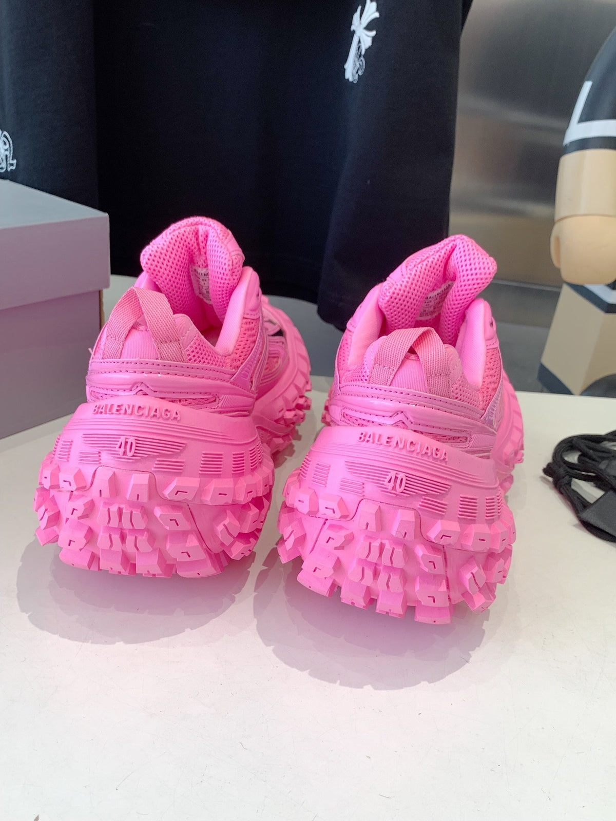CHUNKY SNEAKERS IN PINK MIX BLACK POLYURETHANE, POLYESTER AND NYLON