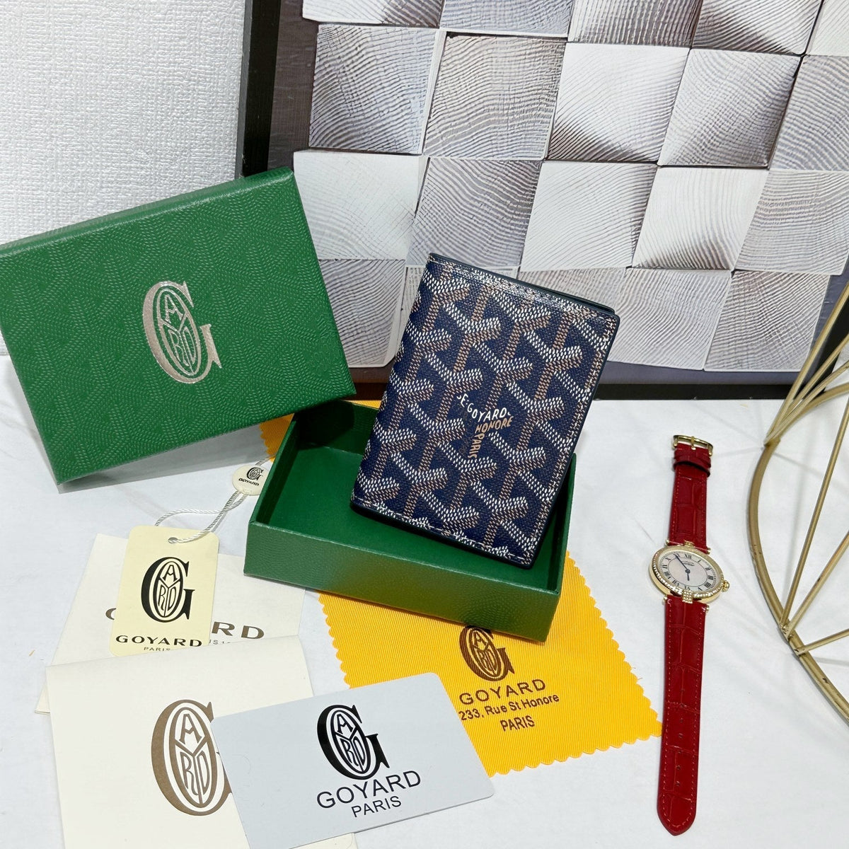 Goyard 2026 Saint-Marc Card Holder 10.7cm Cowhide Canvas 138404