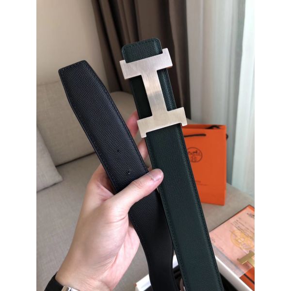 HERM Constance 2 Belt Buckle & Black/Green Epsom 42MM Strap