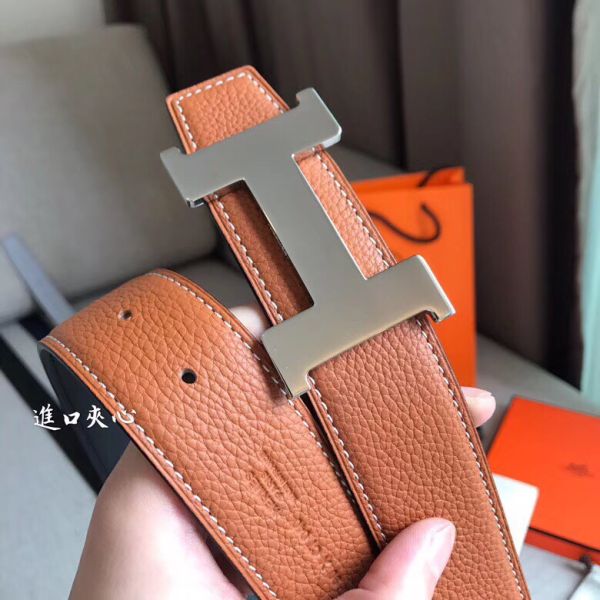 HERM Constance Belt Buckle & Brown Clemence 38 MM Strap