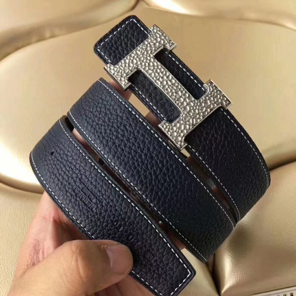 HERM H Belt Buckle & Noir Clemence 32 MM Strap