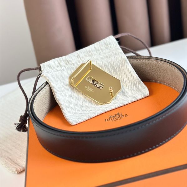 HERM Neo Reversible Belt 32MM in Trench Clemence Leather