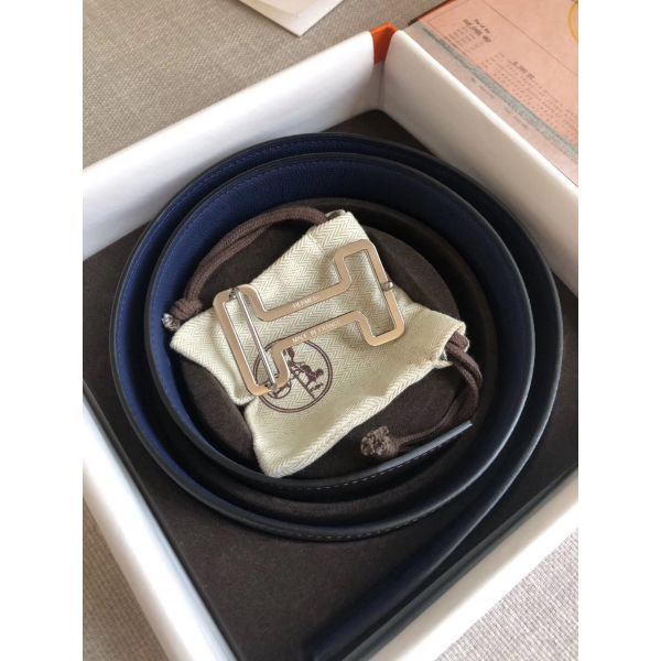 HERM Tonight 38MM Reversible Belt In Navy/Black Epsom Leather