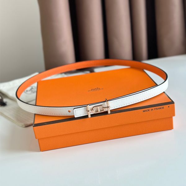 HERM Ancre Reversible Belt 13MM in Orange Epsom Leather