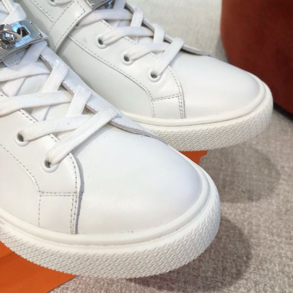 HERM Men's Daydream High-top Sneakers in White Leather