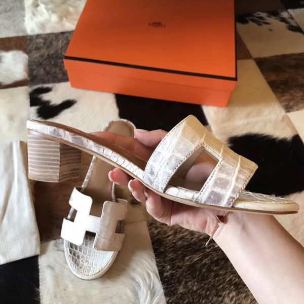 HERM Oasis Sandals In Himalaya Matte Niloticus Crocodile