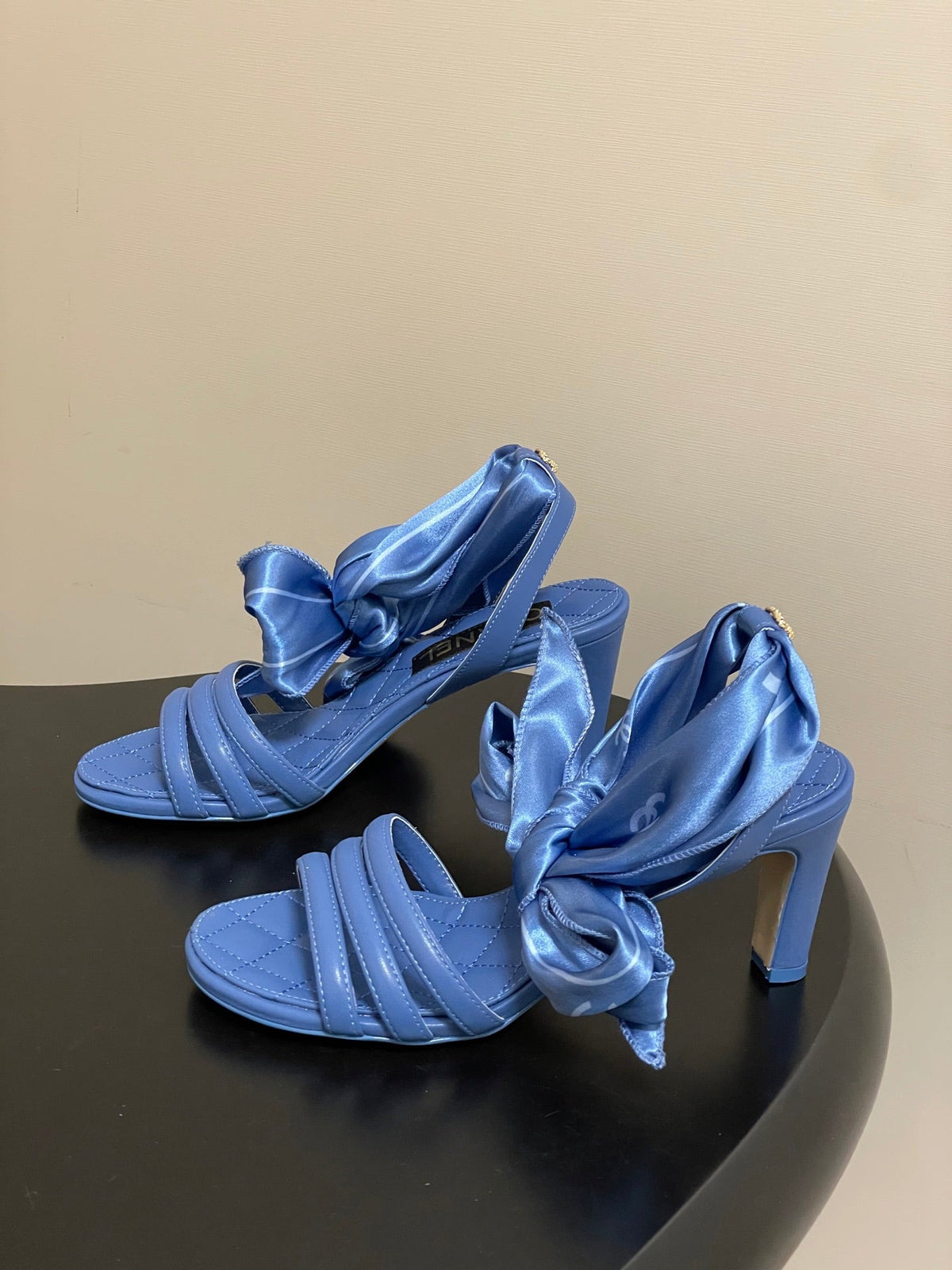 CC 26 Quilted Sandal 70mm With Scarf Sheepskin