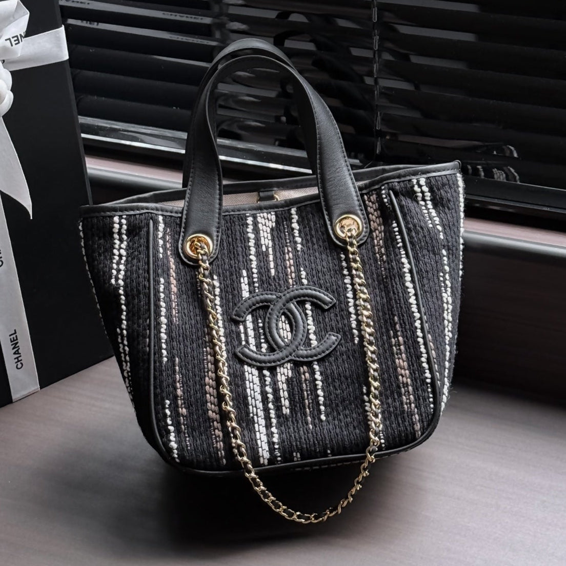 Chanel 2026 Small Shopping Tote Bag Canvas Fabric