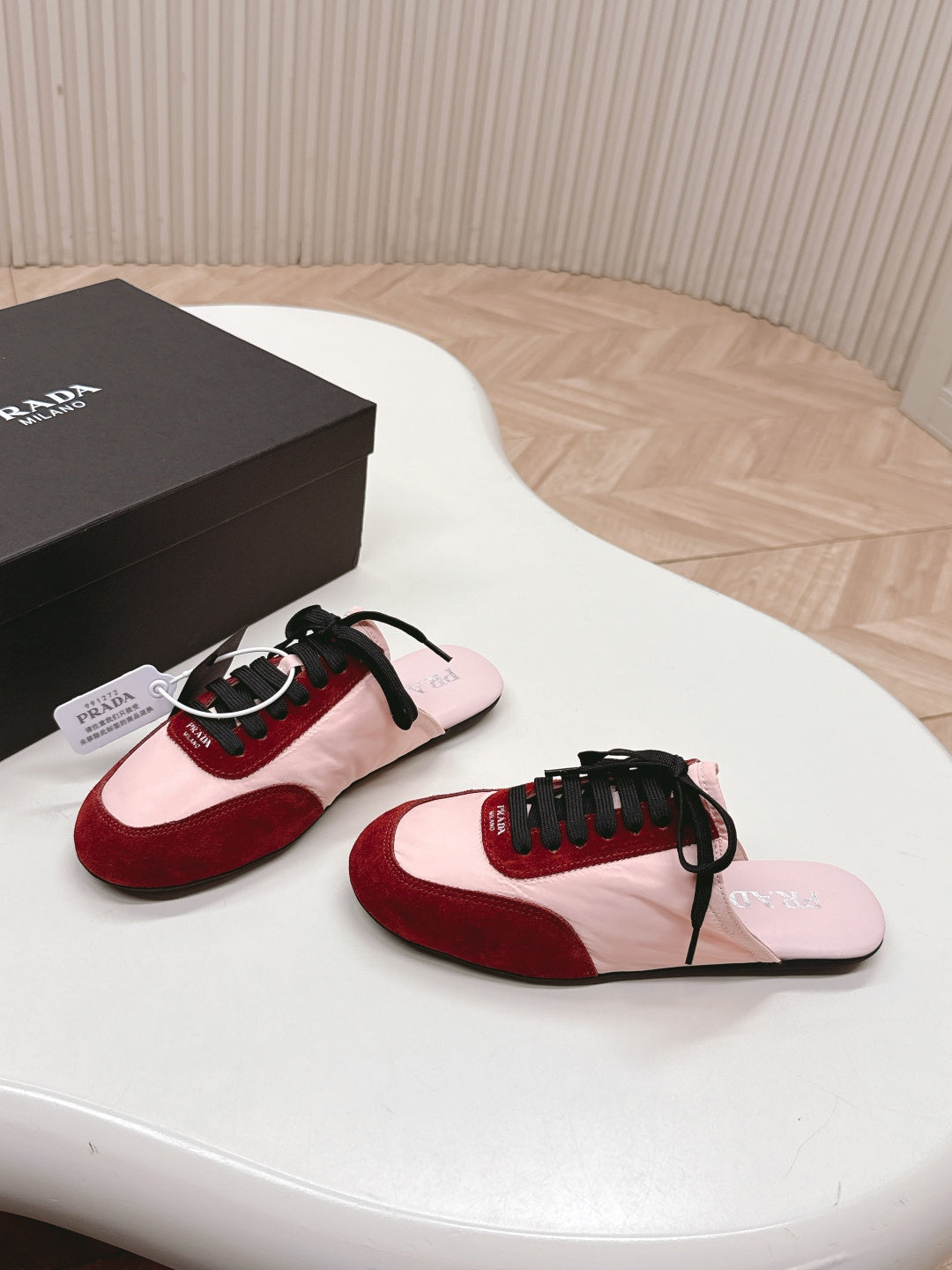 PRA 26S Mule Sneaker Light Pink Red Suede Canvas 600611