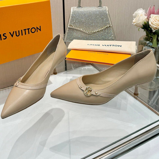 6AM HIGH HEELS 55 MM IN TAN BEIGE LAMBSKIN