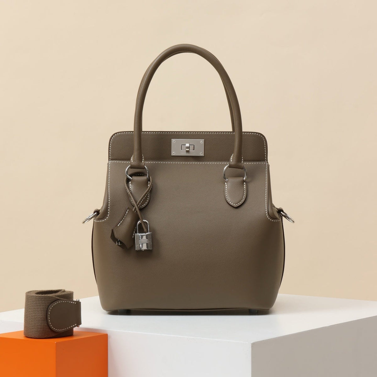 High-end Hermes 2026 Toolbox Bag 21cm Swift Leather
