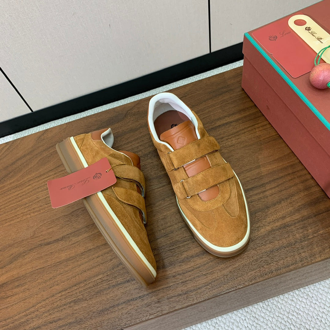 LP 26SS Velcro-strap Sneaker Camel Suede Leather 606507