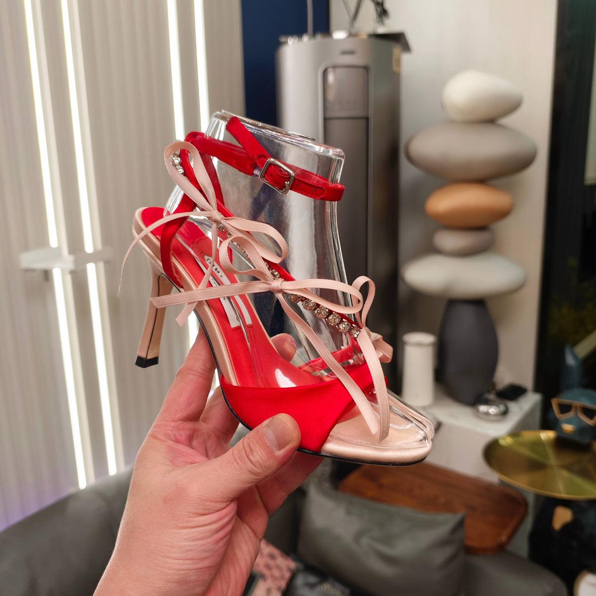 Jimmy 26s High Heeled Sandals 100 Light Pink Red Lambskin 596329