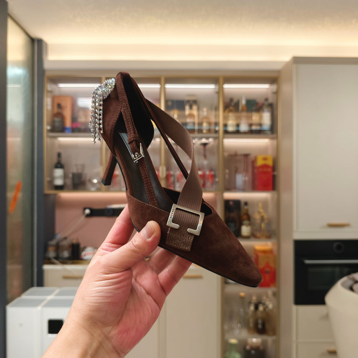 PRA 26S High Heel Pump 70 Brown Velvet 630563